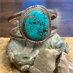 Killer RARE Philip J Morse Jr Bisbee Turquoise/Sterling Silver Cuff. 60 grams